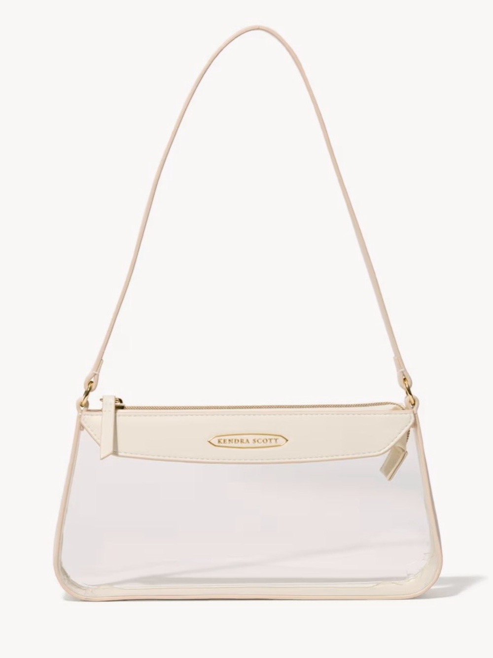 Kendra Scott Clear PVC Shoulder Bag with Cream Trim